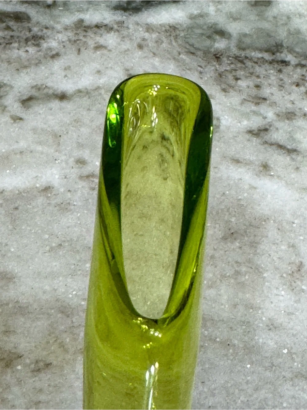 Vintage Viking Avocado Green Swung Glass Bud Vase MCM